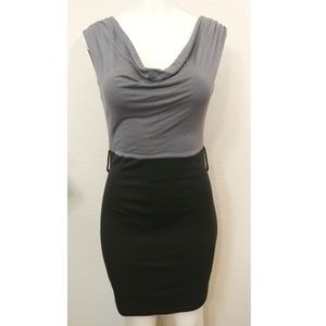 imagenation cowl neck two tone midi dress size L
